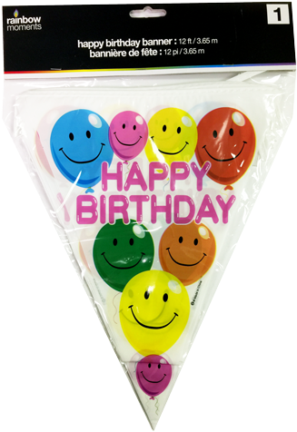 Banner Happy Balloons Theme - Párty Praporky Girlanda (500x500), Png Download