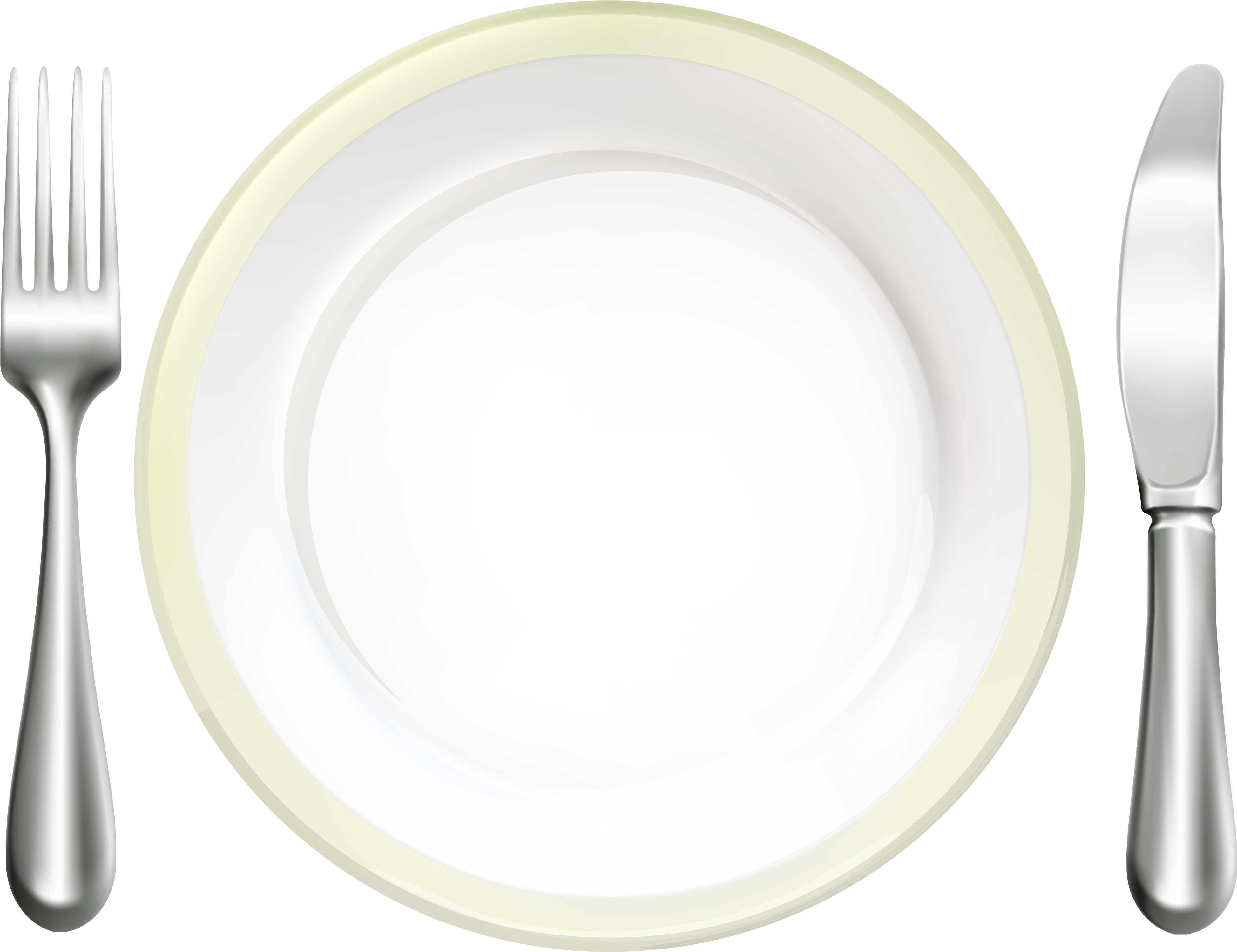 White Place Setting Png Clipart - Dining Room (4000x3073), Png Download