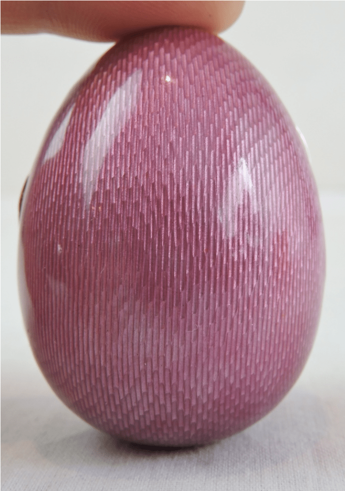935 Sterling Silver Pink Enamel Guilloché Egg Shape - Silver (1000x1000), Png Download