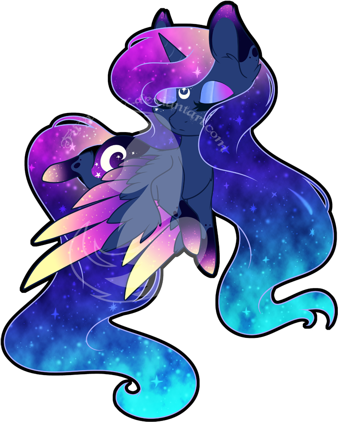 Gradient Wings, Mare, Pony, Princess Luna, Rainbow - Princess Luna Rainbow Power (750x1000), Png Download
