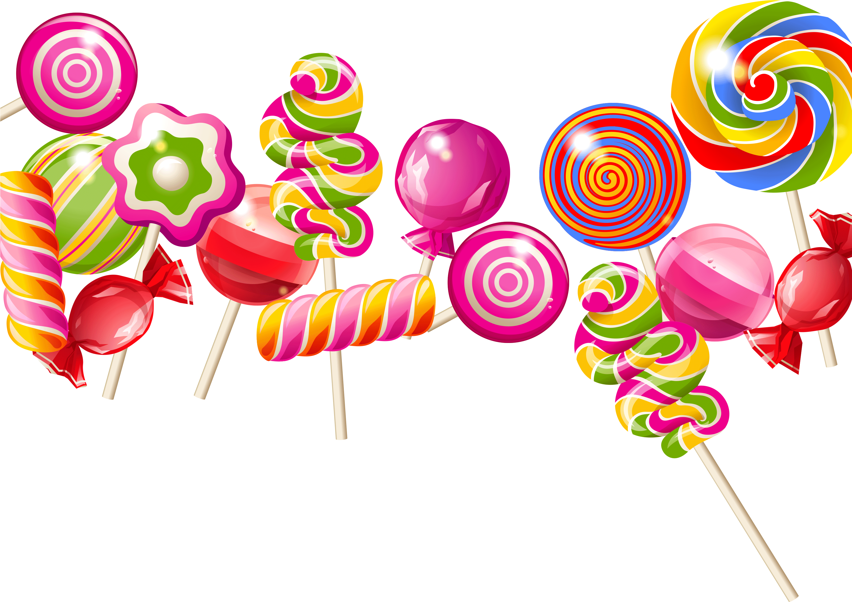 Clipart Transparent Stock Lollipop Sweet Transprent - Candies And Lollipops Png (3508x2964), Png Download