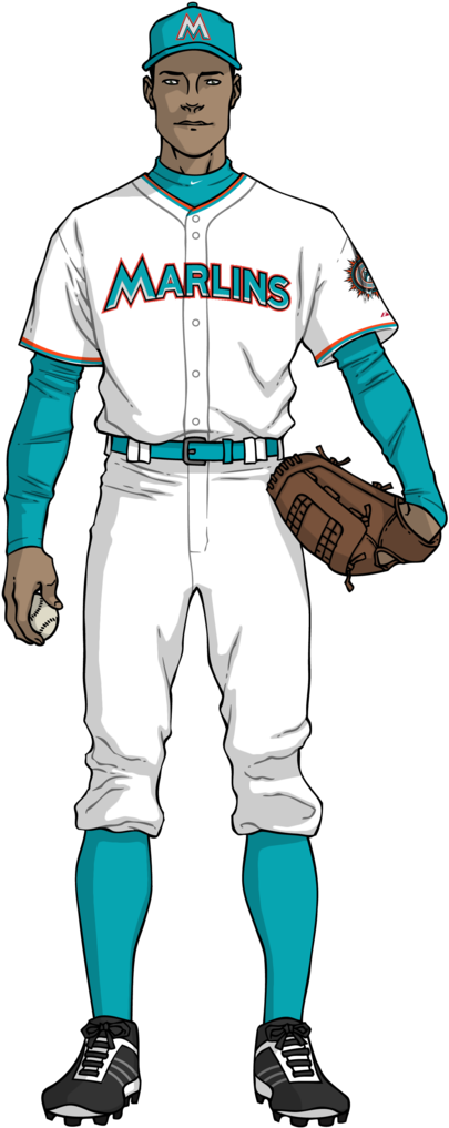 Miami Marlins Rework - Baseball (413x1024), Png Download