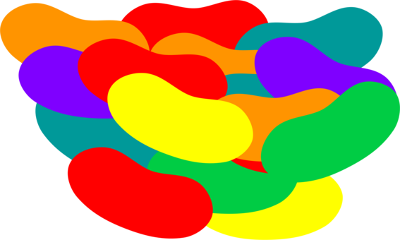 Jelly Bean Gelatin Dessert Gummi Candy - Jelly Beans Clipart Png (567x340), Png Download