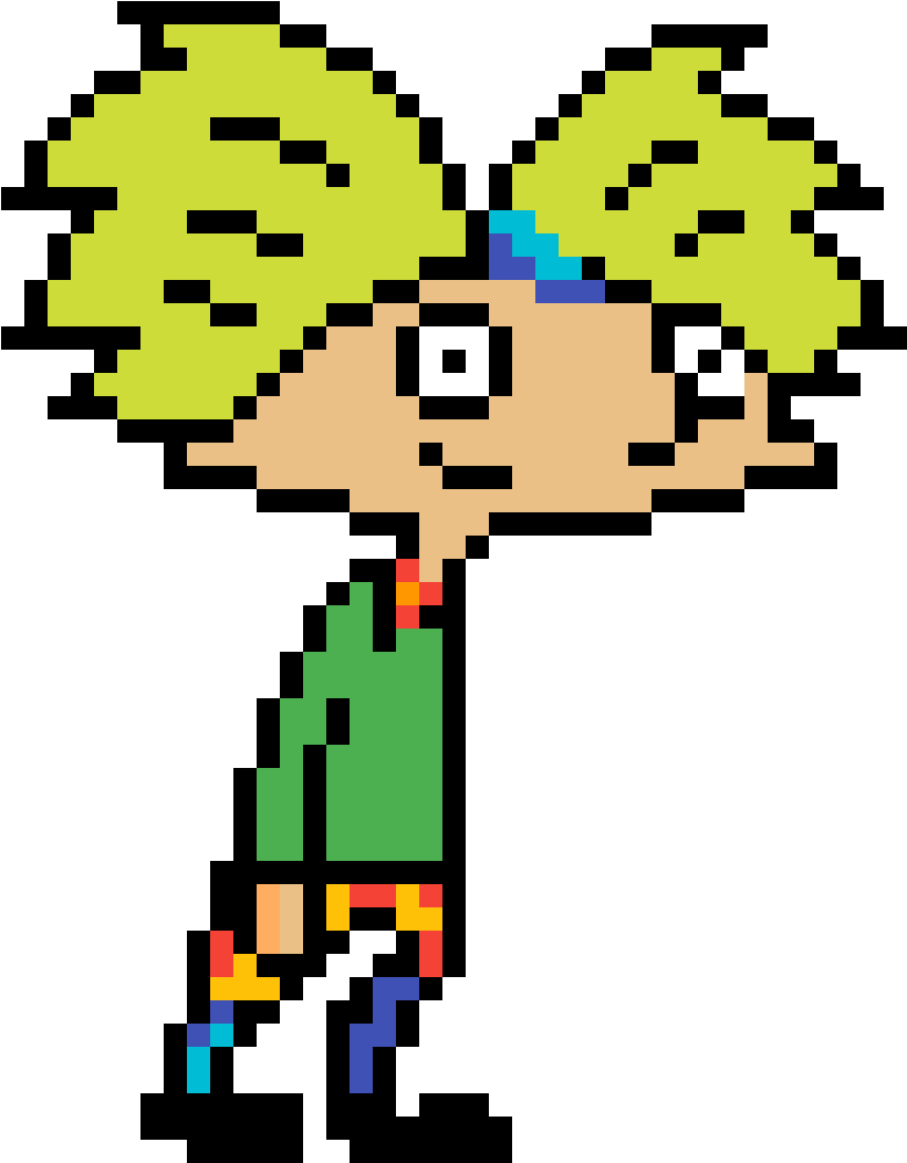 Hey Arnold - Hey Arnold Pixel Art (966x1176), Png Download