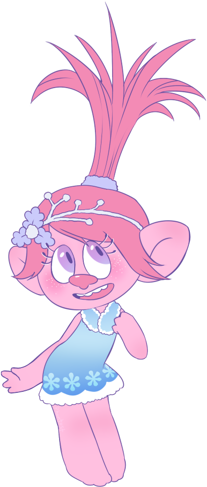 Dreamworks Trolls Trolls Princess Poppy Trolls Holiday - Cartoon (426x969), Png Download