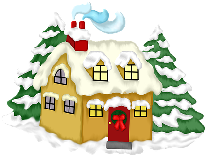 Christmas, Holiday, Decoration, Winter - Christmas Snow House Clip Art (467x340), Png Download