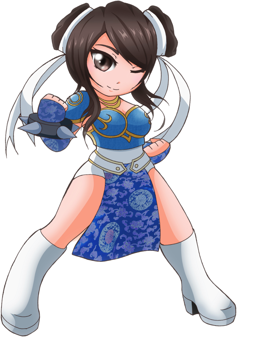 Chibi Chun-li Sticker (1000x1273), Png Download