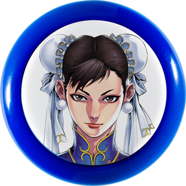 Street Fighter V X Sanwa Denshi Character Pushbutton - Cartoon (600x600), Png Download