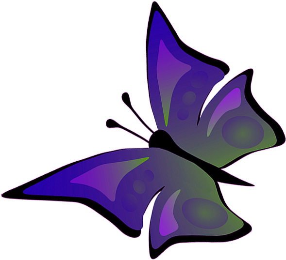 Flying Butterfly Clipart - Butterfly Flying Drawings With Color (591x611), Png Download