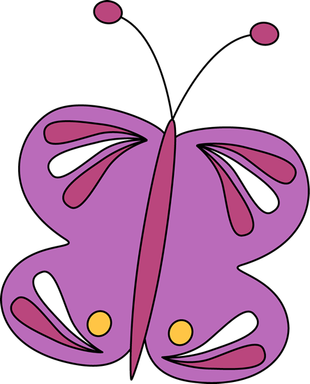 Purple Butterfly - Butterfly (444x550), Png Download