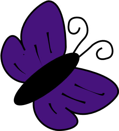 Butterflies Clipart Violet - Violet Butterfly Clip Art (600x498), Png Download