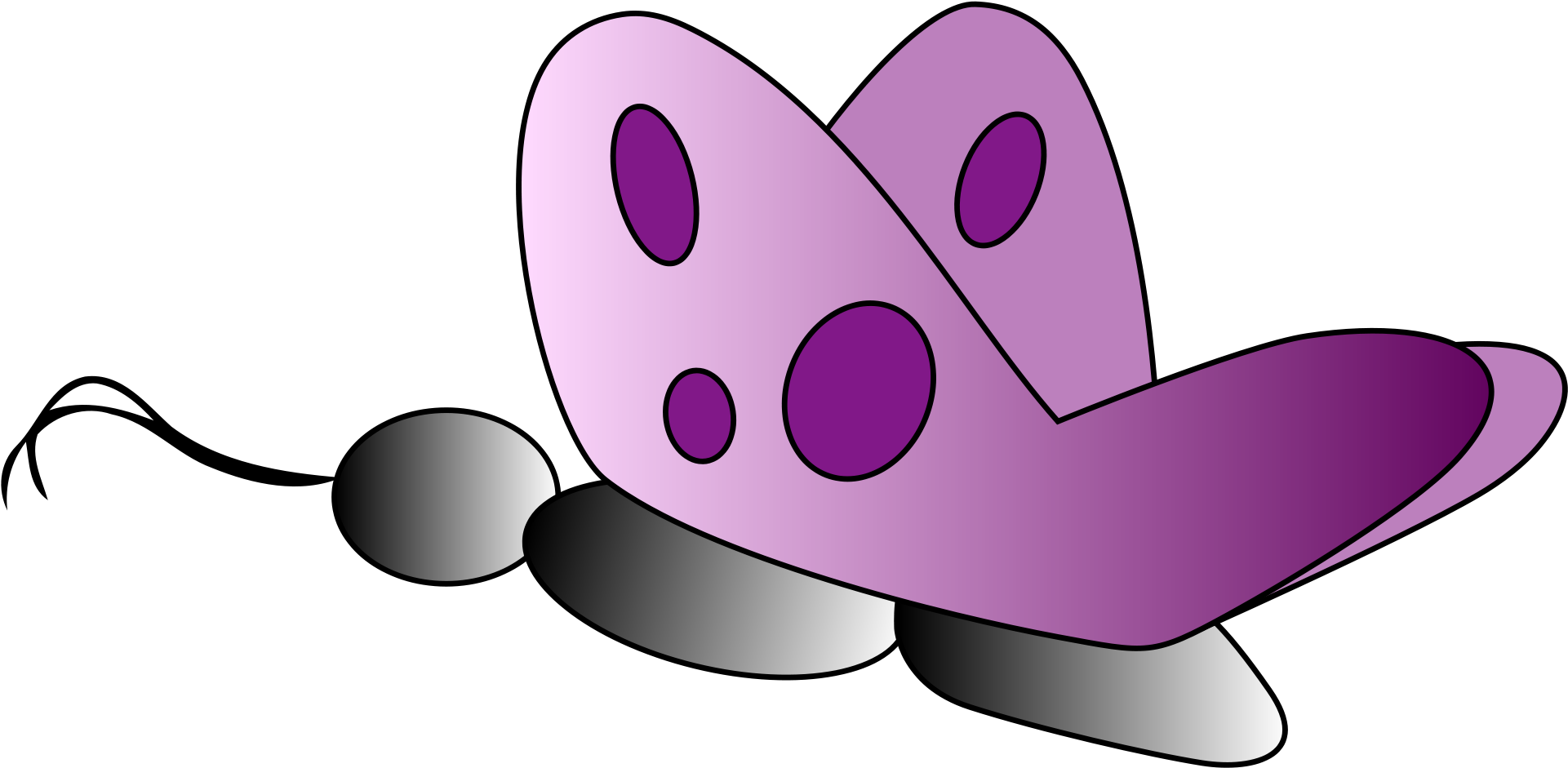 Open - Butterfly Clipart (2000x1067), Png Download