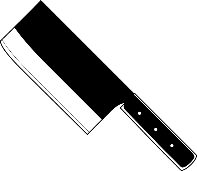 Knife Clipart Chef Knife - Black Knife Clip Art (629x546), Png Download