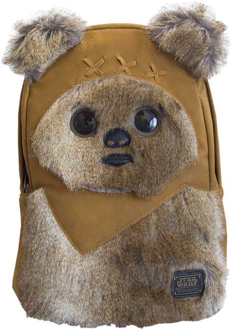Ewok Backpack Apparel - Loungefly X Star Wars Faux Fur Ewok 18" School Backpack (480x672), Png Download