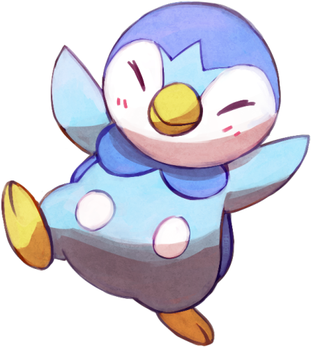 Piplup - Cartoon (500x551), Png Download
