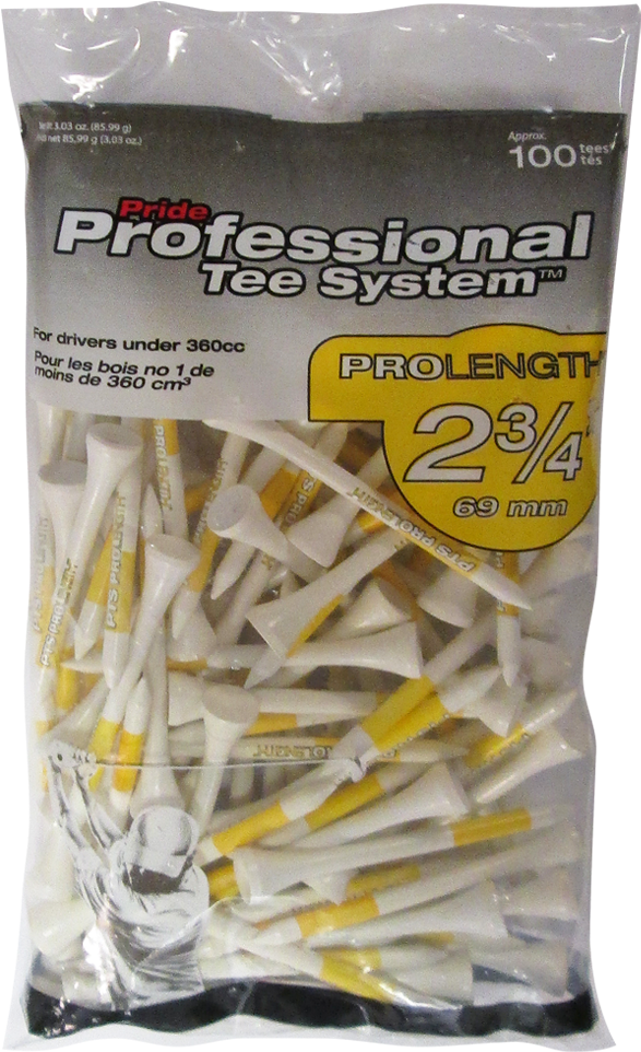 Pts Prolength White Golf Tees, 100 Count - Pride Professional Tee System Prolength Tee, 2-3/4 (1000x1000), Png Download