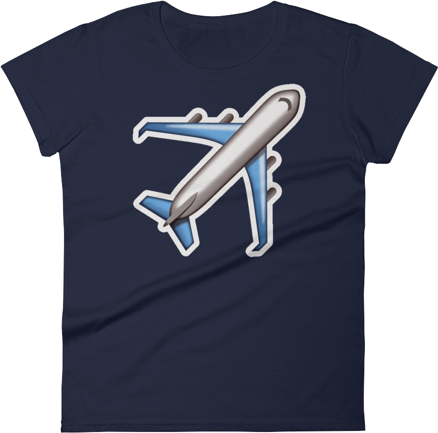 Women's Emoji T Shirt - Airplane Emoji T-shirt Plane Flying Air Flight Sky (1000x1000), Png Download