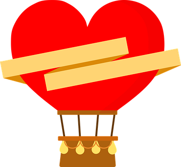 Balloon Love Heart Romantic Valentine I Lo - Globos Aerostaticos Corazon Png (370x340), Png Download