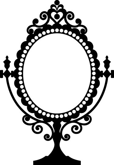 Mirror Drawing Antique - Silueta De Espejo Antiguo (374x539), Png Download