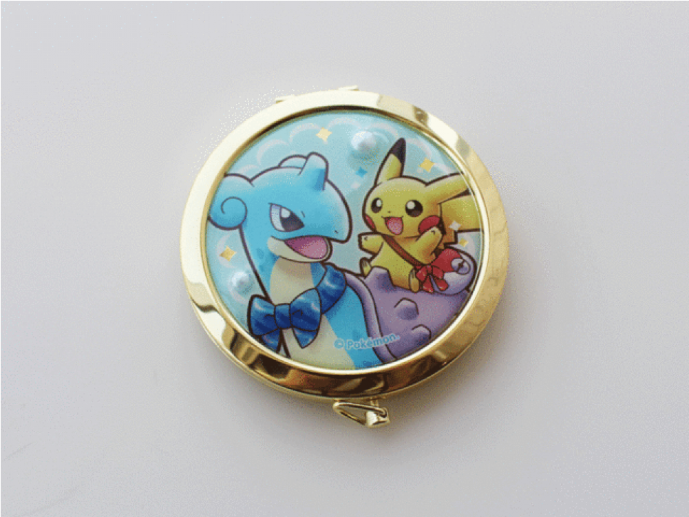 *pokecen* Riding With Lapras ~ Hand Mirror - Cartoon (1000x1000), Png Download