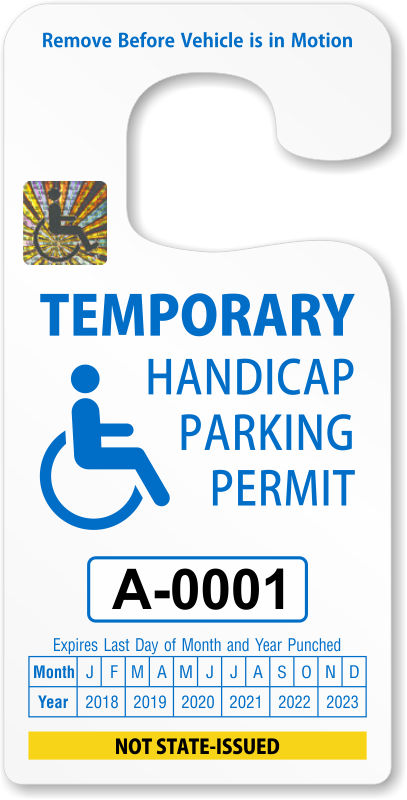 Zoom, Price, Buy - Handicap Parking Permit Tag (407x800), Png Download
