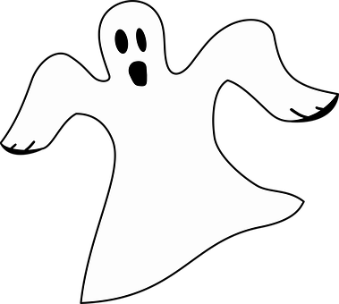 Ghost Halloween Spooky Ghost Ghost Ghost G - Black And White Ghost (379x340), Png Download