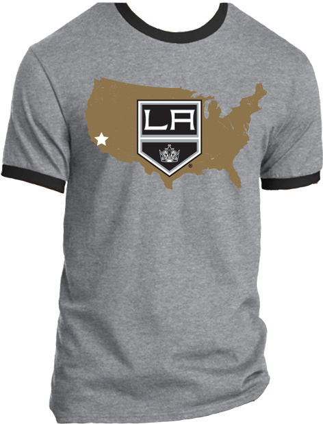 La Kings Nationwide 1 Ca Star Ringer T-shirt - Los Angeles Kings T Shirt (500x667), Png Download