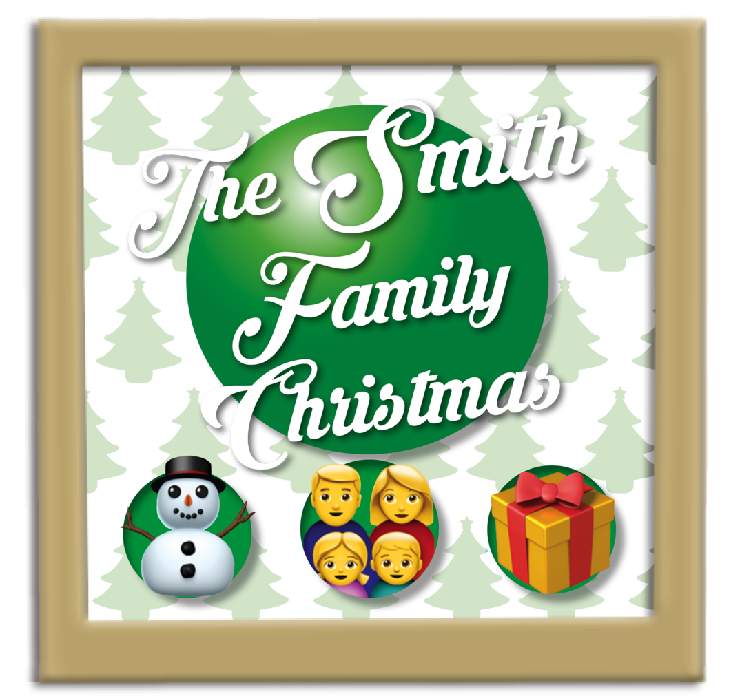 Christmas Tree Family Personalised Emoji Art Framed - Christmas Tree (1060x1110), Png Download
