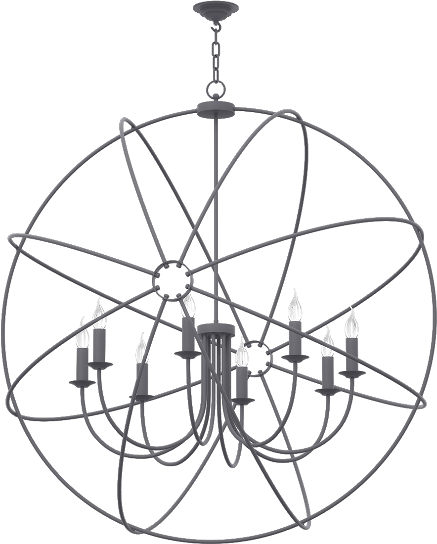 Orb Bespoke 8 Light 1200mm Pendant Black - Alcoholics Anonymous Symbol (1200x1200), Png Download