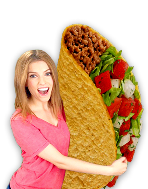 Image - Anna Kendrick Taco Bell (494x750), Png Download