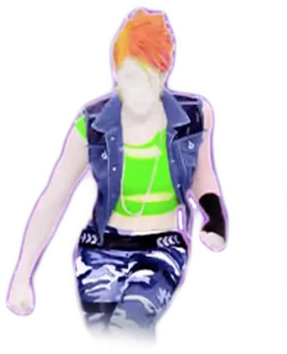 Workout Half Dancer Cheerleader - Just Dance Cheerleader (562x691), Png Download