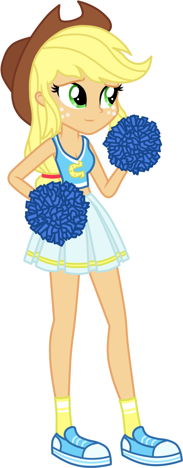 Cheerleader Clip Art Download - Applejack In Human Equestria Girls (1024x1991), Png Download