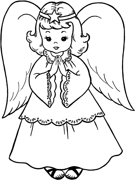Angel Easy Drawing At Getdrawings - Angel Image For Colouring (612x790), Png Download