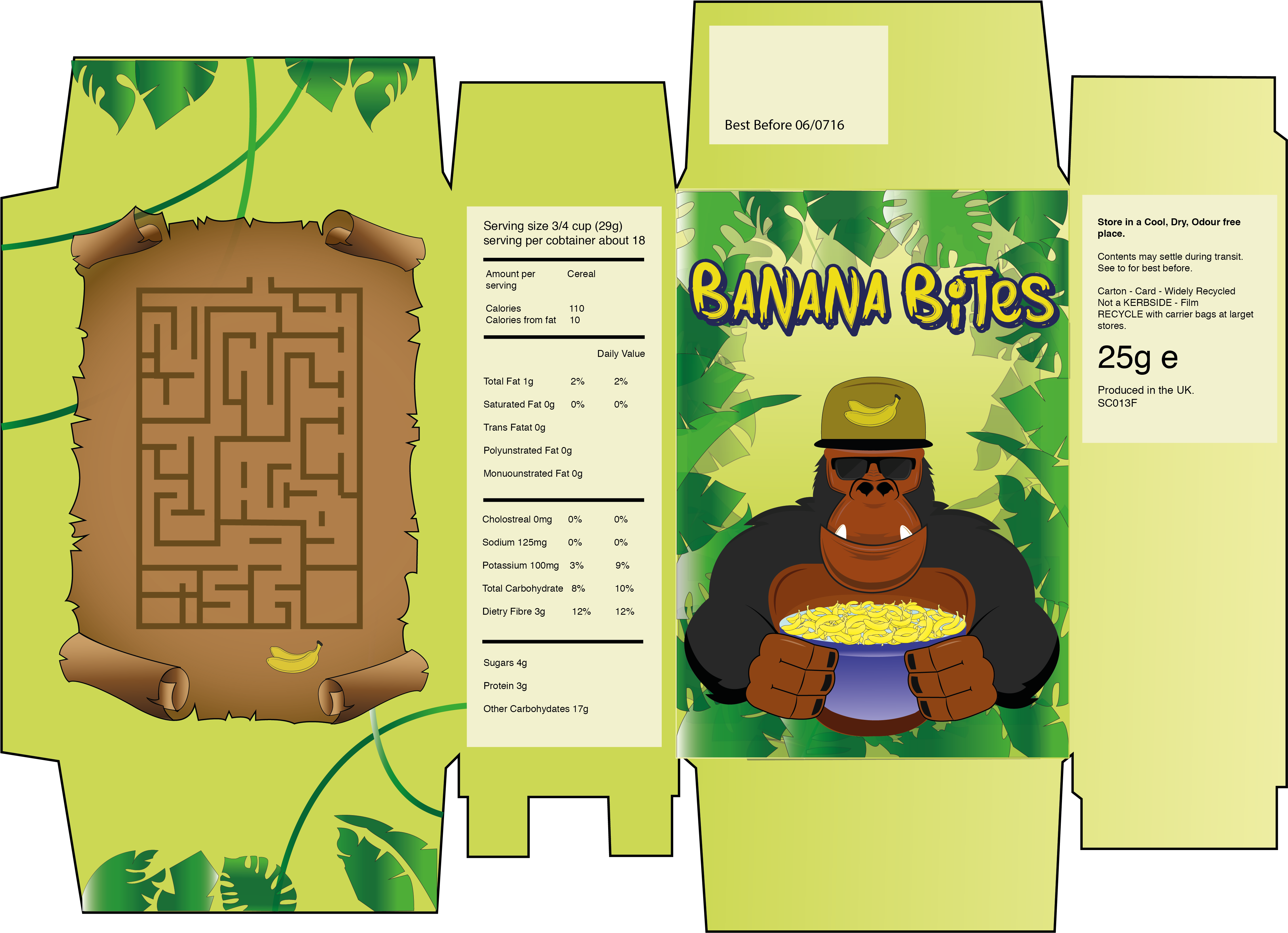 Packaging Layoutyellow-01 - Packaging Design Cereal Layout (4961x3508), Png Download