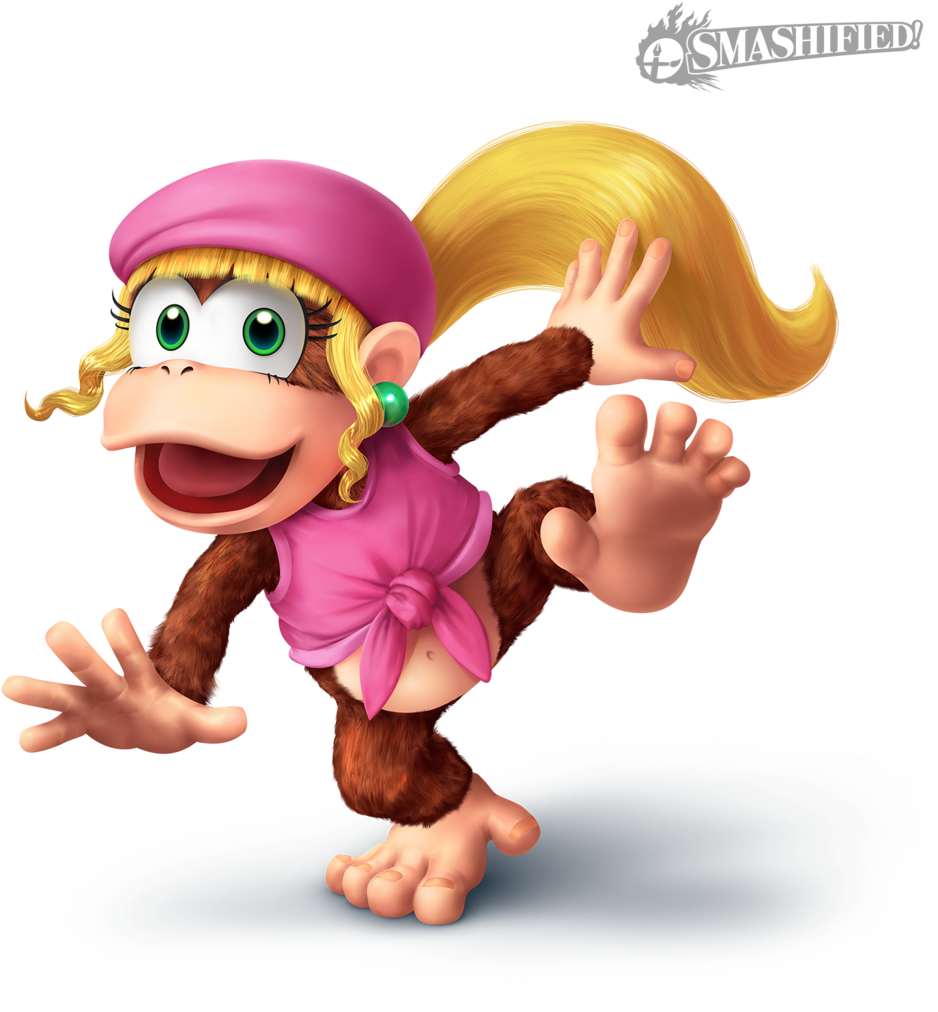 Dixie Kong Smashified Transparent On Deviantart Png - Dixie Kong Smash Ultimate (1024x1025), Png Download
