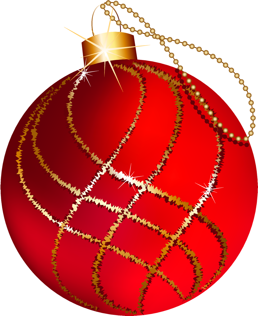 Red And Gold Ornament (1100x1348), Png Download