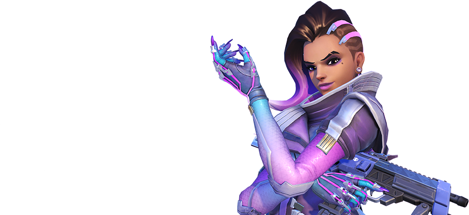 [ Img] - Overwatch Character Sombra Png (1098x449), Png Download
