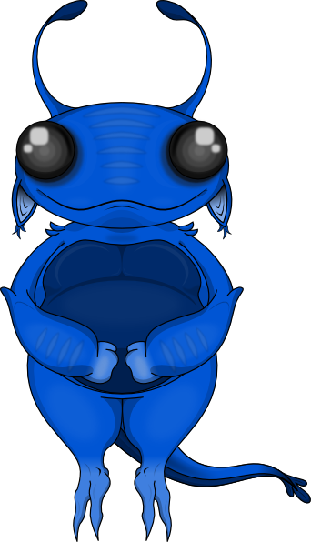 Sci Fi Clipart Blue Alien - Transparent Picture Aliens Blue (342x596), Png Download