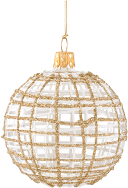 Christmas Bauble Clear With Glitter, Gold/white, 8 - Rothenburg Ob Der Tauber (390x390), Png Download