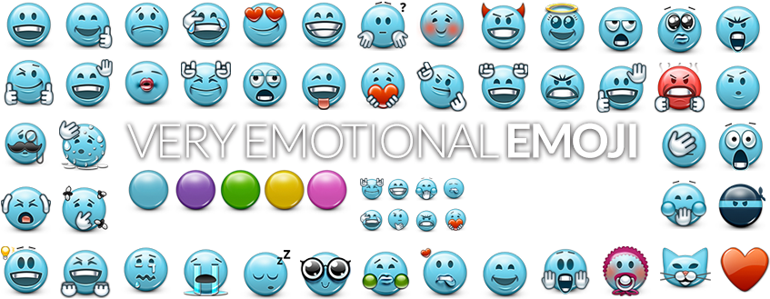 Emoji Version Of Very Emotional Emoticons - Baby Greeting Card (880x345), Png Download
