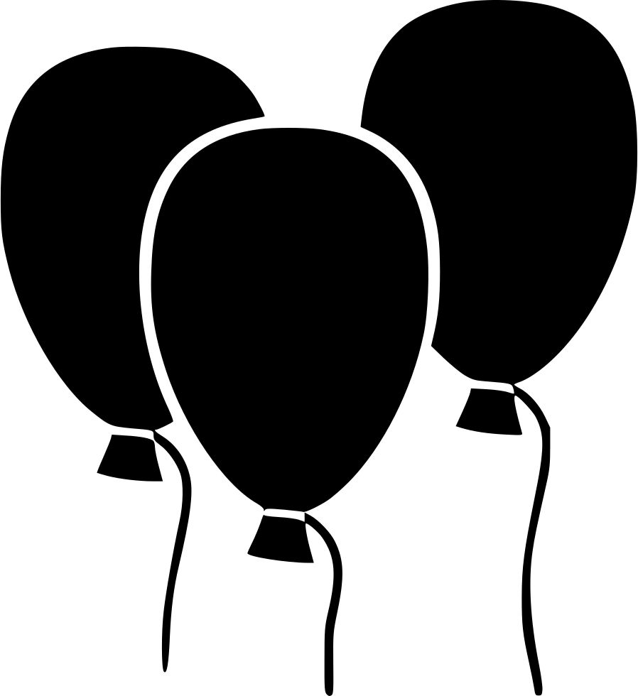 Balloon Party Balloons - Balloons Black Png (898x980), Png Download