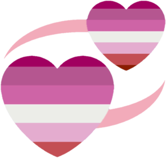 Hearts Lesbian Discord Emoji - Lesbian Heart Emoji Discord (400x378), Png Download