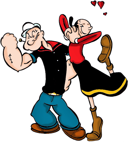 Popeye E Olivia Em Png - Popeye And Olive Oil (500x605), Png Download