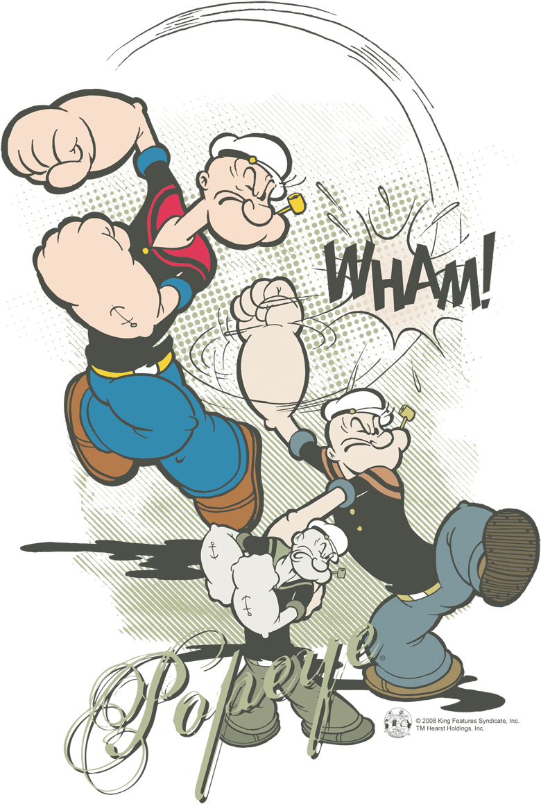 Popeye Three Part Punch Mens Regular Fit Shirt Sons - Artopweb Ec21528 Segar-popeye & Brutus Decorative (792x1178), Png Download