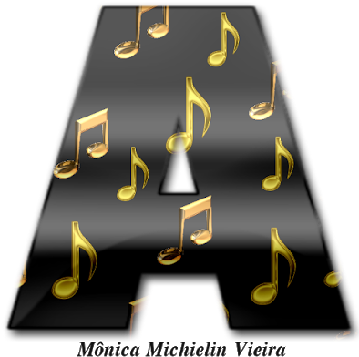 Alfabeto Notas Musicais Douradas E Fundo Preto Png - Music (400x400), Png Download