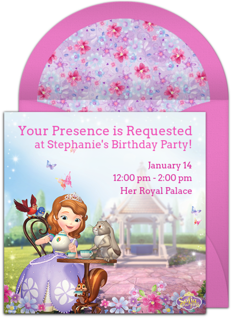 Princess Sofia Online Invitation - Princess Sofia Wallpaper Hd (650x650), Png Download