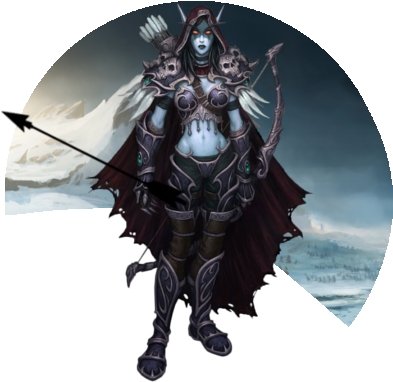 The Black Circles Are Not Visible In The Actual Theme, - Sylvanas Windrunner Render (394x394), Png Download