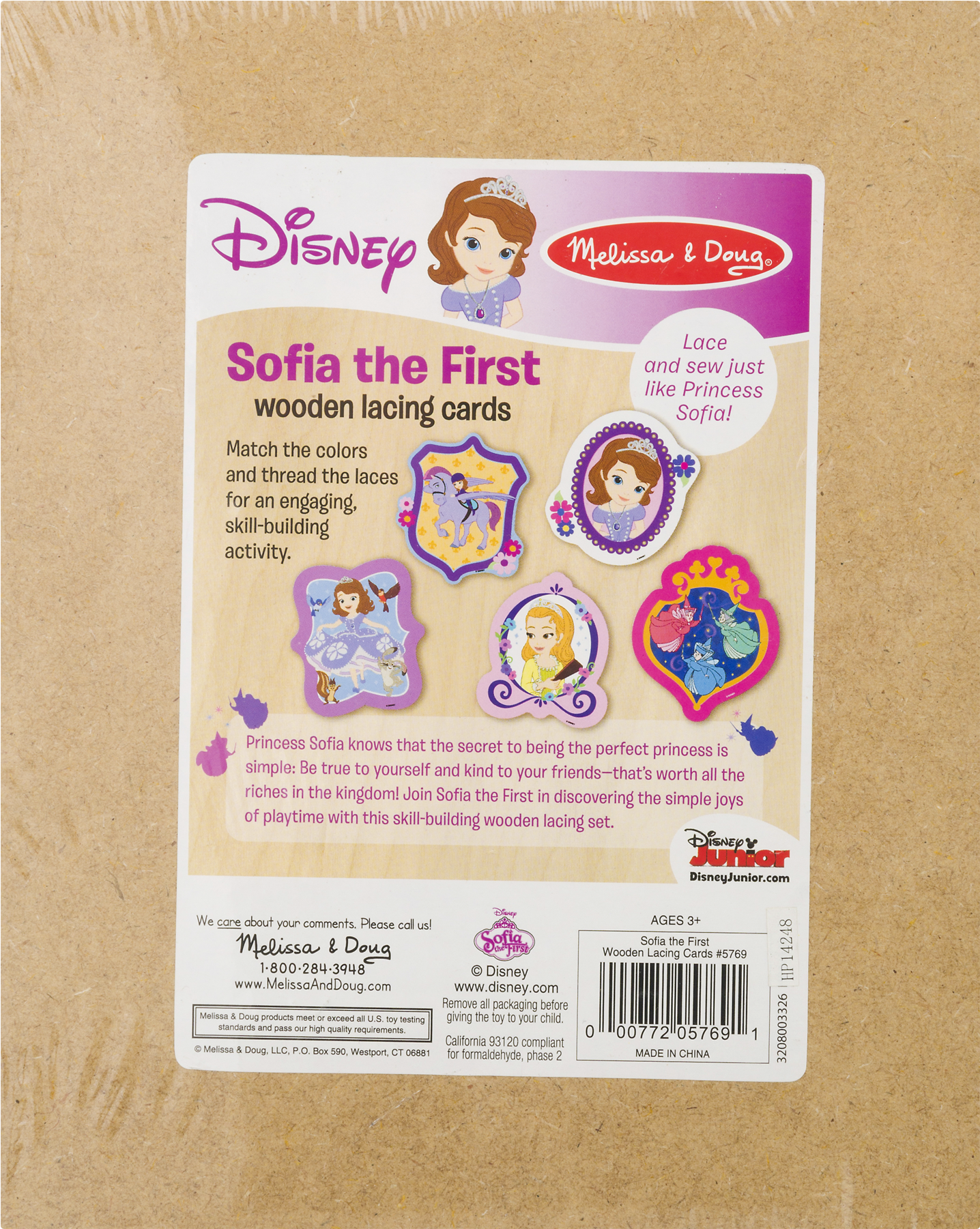 Melissa & Doug Disney Wooden Lacing Cards Sofia The - Melissa & Doug Sofia The First Wooden Lacing Cards (1800x1800), Png Download