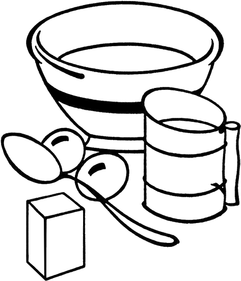 Cooking Utensils Clipart Group With Items Transparent - Kitchen Utensils Clipart Black And White (496x582), Png Download
