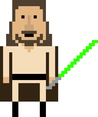 Qui-gon Jinn - Pixel Art (320x380), Png Download